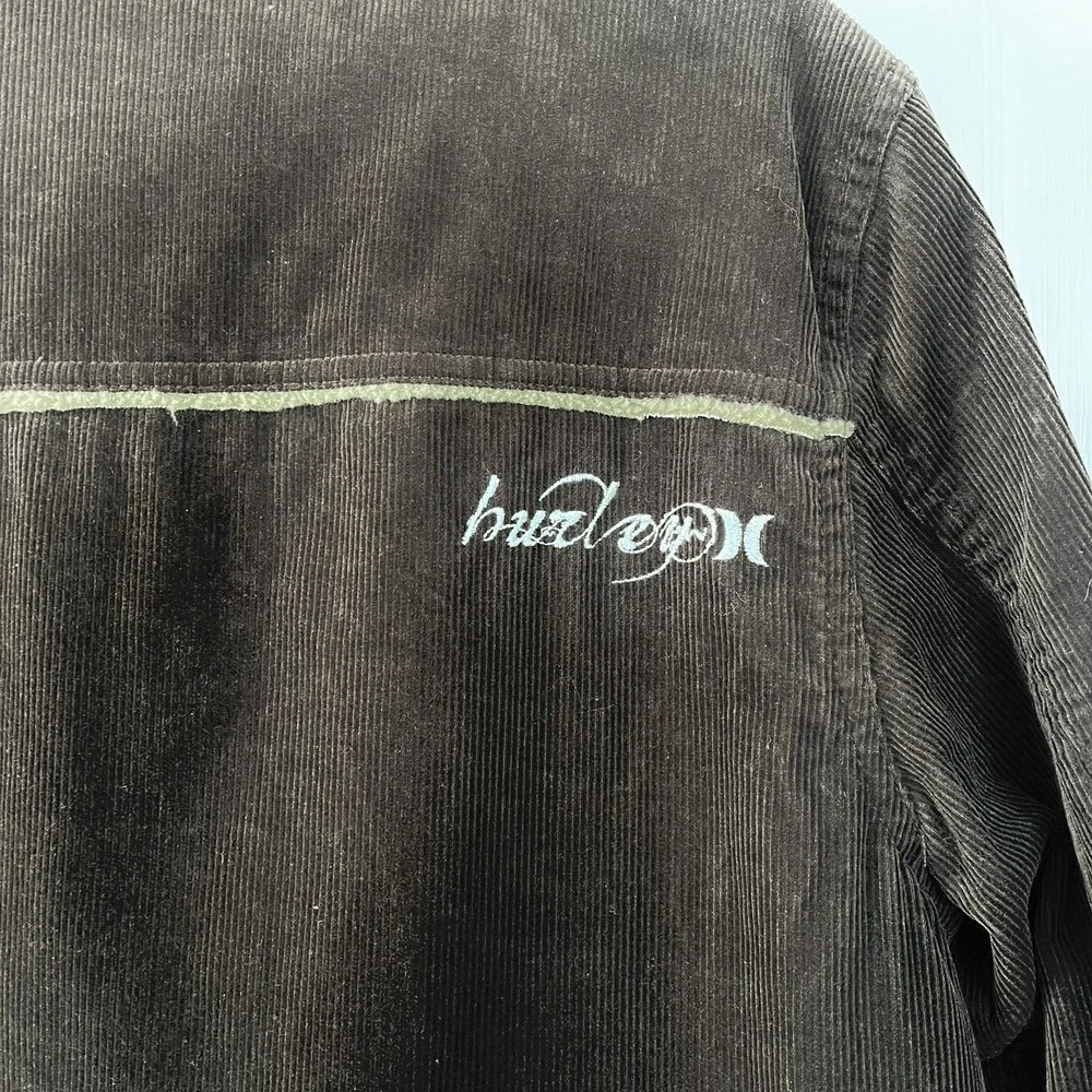 Hurley Jacket Youth Brown Corduroy Sherpa Collar Trucker Barn Coat Sz XL